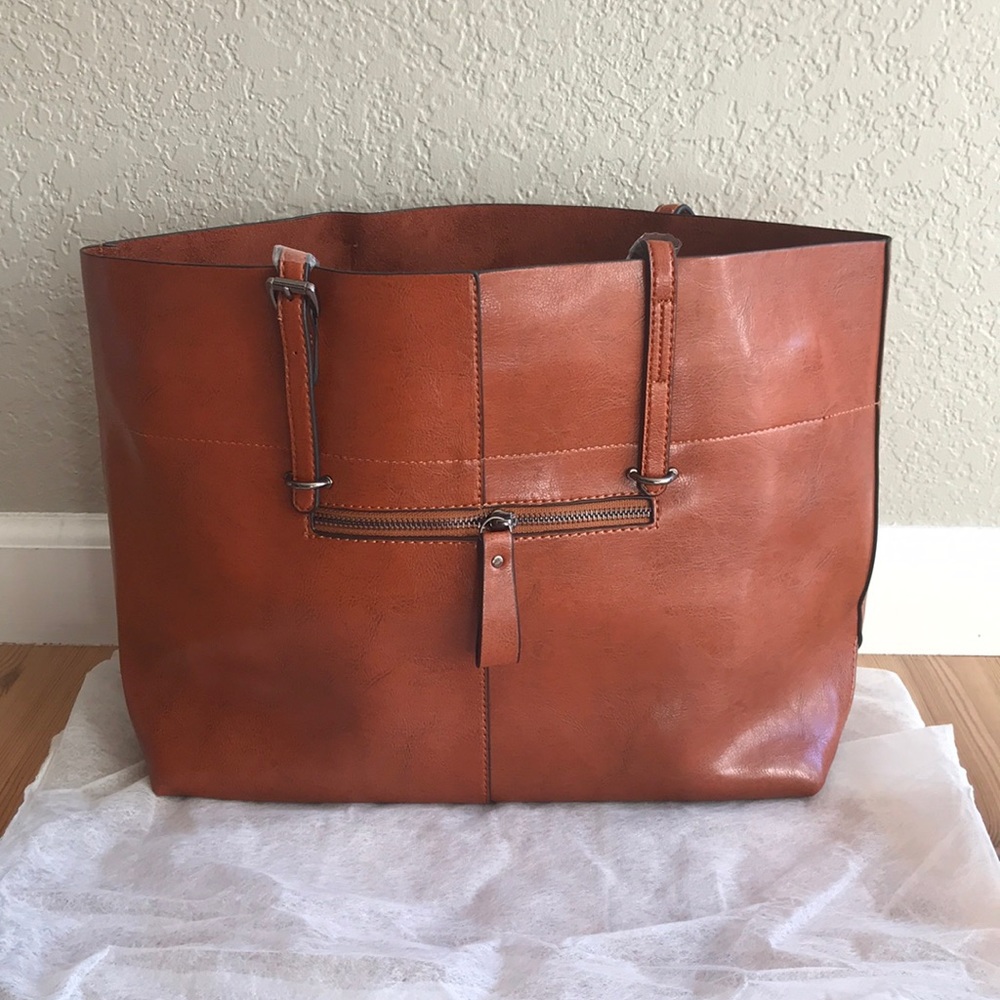 Weekend Edit Elle Tote/Work/Laptop Bag in Cognac